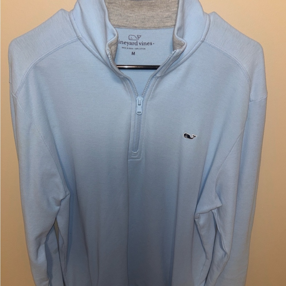 Vineyard Vines Men's Sky Blue Zip-Up Sweater